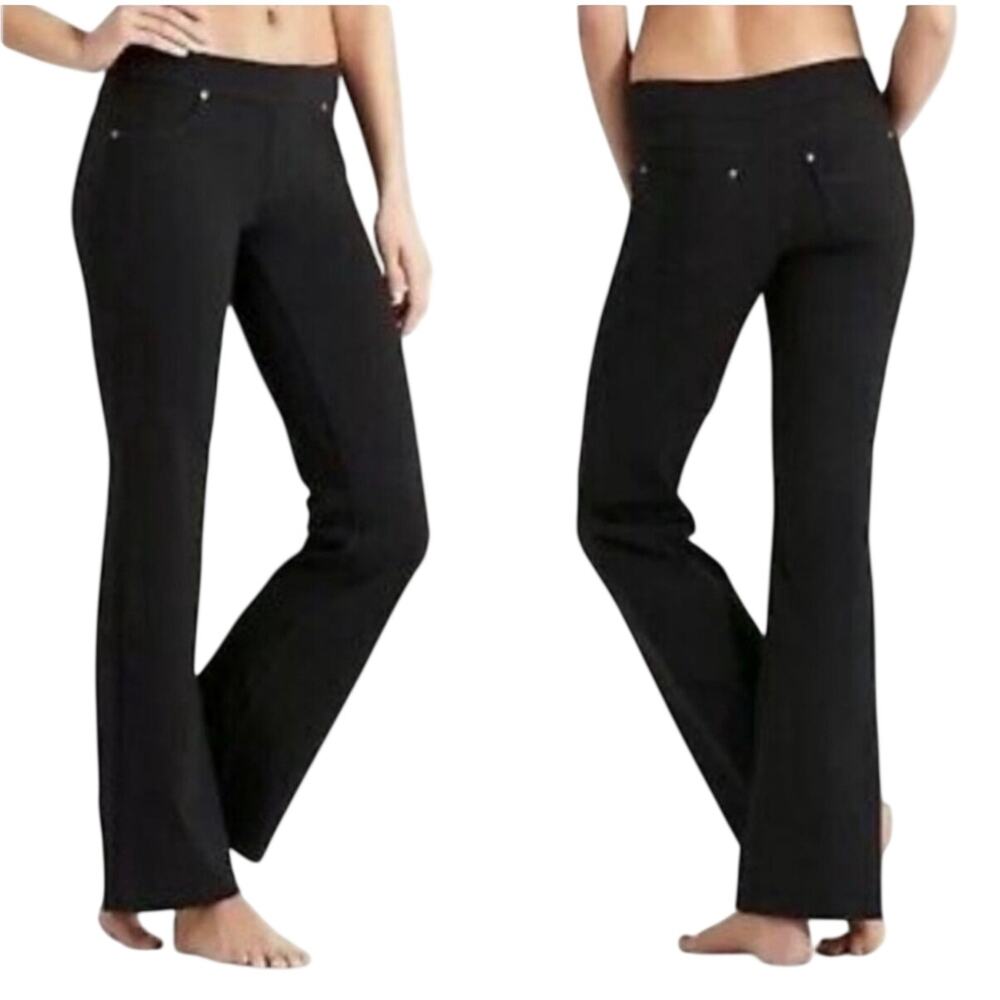 Athleta Women’s black pull on ponte boot cut pants, Bettina, Size XSP